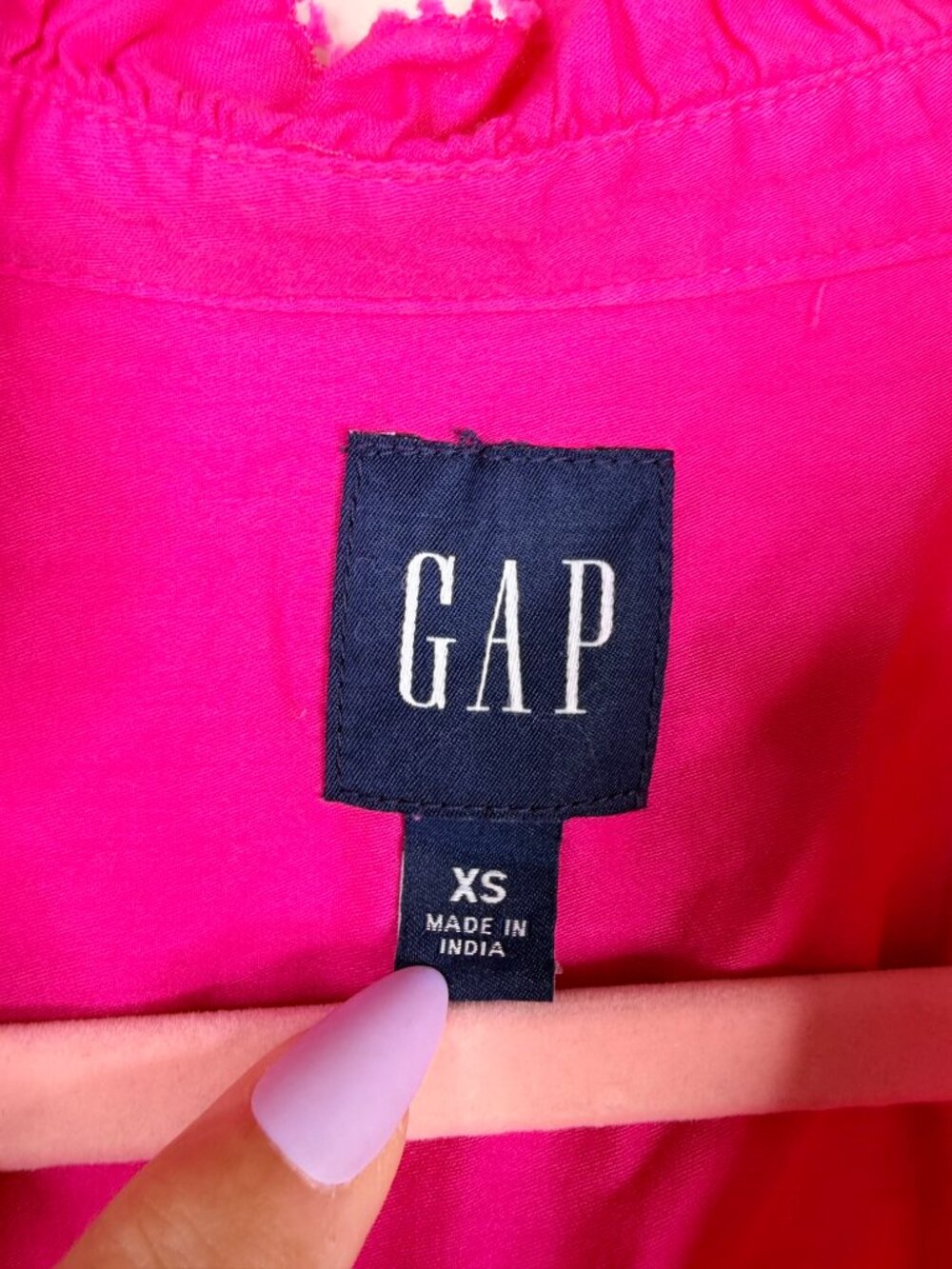 2/$30 GAP Puff Sleeve Mockneck Shirt in Super Pink Neon XS #A3548 - Picture 6 of 9